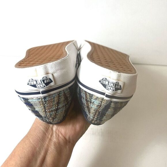 VANS Off The Wall Womens 9.5 Diagonal Stripes Low Top Sneaker Skate Shoe Lace Up - Picture 8 of 11